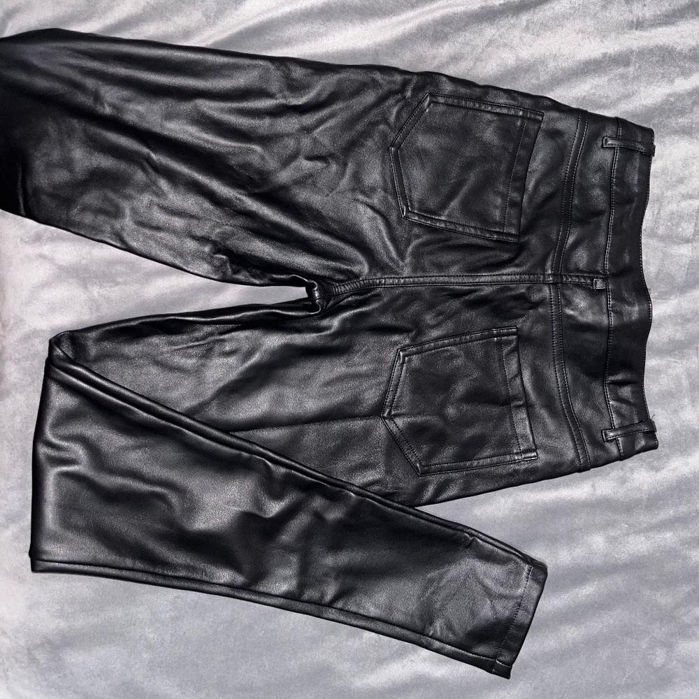 Black leather jeans